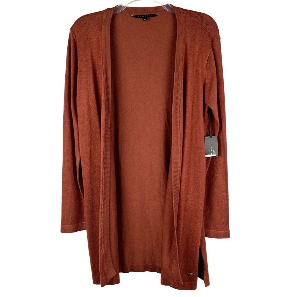 NWT Carreli Brown Open Front Long Sleeve Cardigan Medium